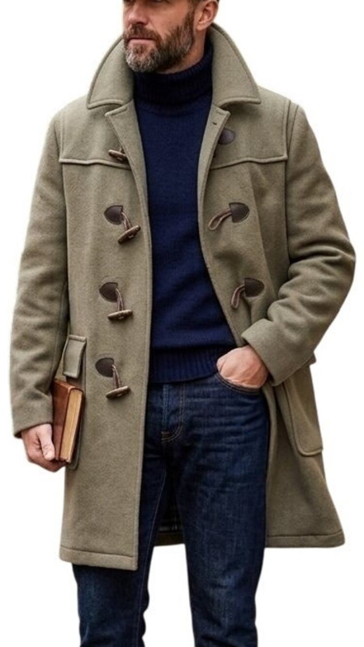 VTG 70s WOOLRICH 100% Wool Toggle Duffle Coat in Taupe Brown MEN'S 40